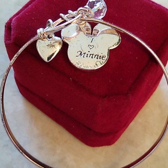 Silver-Plated Disney Minnie Mouse Icon Bangle - Picture 2 of 5